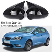 Resim Xiaaokeji Seat Ibiza 6j Mk4 İçin Sol&sağ Parlak Siyah Ayna Kapağı Kapakları 