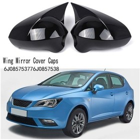 Resim Xiaaokeji Seat Ibiza 6j Mk4 İçin Sol&sağ Parlak Siyah Ayna Kapağı Kapakları 