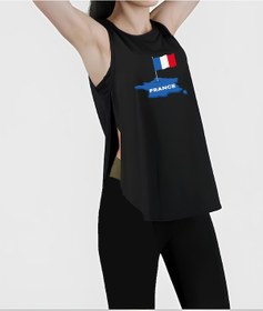 Resim Siyah Yırtmaçlı France Spor Kadın Atlet Siyah 