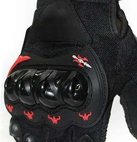 Resim Yctze Sert Mafsallı Motosiklet Eldivenleri Kaymayı Önleyici Tam Parmak Motosiklet Powersports Yarış Eldivenleri Açık Hava Sporları Için Havalandırma Delikli Elastik Bilek Bağlantı (L) 