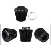 Resim Ulzyvf 3'lü Evrensel Soğuk Hava Emiş Filtresi - Yıkanabilir Alüminyum Konik Siyah 