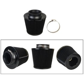 Resim Ulzyvf 3'lü Evrensel Soğuk Hava Emiş Filtresi - Yıkanabilir Alüminyum Konik Siyah 