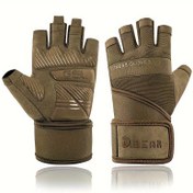 Resim 1 Çift Yarım Parmak Spor Eldiveni, Uzun Bilek Desteği, Kaymaz Avuç İçi ve Tam Kapsama - Nefes Alabilen Polyester Ağırlık Kaldırma, Antrenman, Açık Hava Aktiviteleri İçin - Tüm Mevsim Kullanımı, Şık Atletik Tasarım, Güçlendirilmiş Dikiş, Dayanıklı Kumaş, Fitness Aksesuarları 