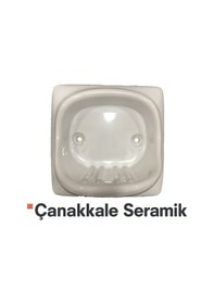 Resim Kale Porselen Vintage Sabunluk Beyaz 
