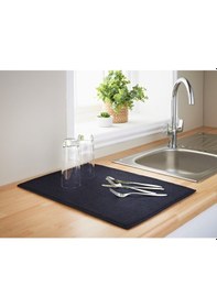 Resim Siyah Emici Bulaşık Kurutma Örtüsü Bulaşıklık Siyah 