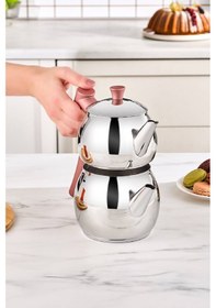 Resim Karaca Frezya İndüksiyon Tabanlı Midi Çaydanlık Takımı Rose 