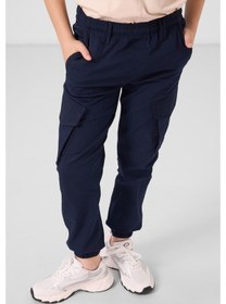 Resim Tommy Life Lacivert Standart Fit Dokuma Hafif Esnek Chino Erkek Çocuk Pantolon - 11271 Lacivert 