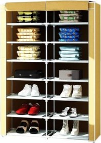 Resim Sepettenevar 2 Bölmeli 14 Raflı Bez Dolap Ayakkabılık Bez Gardırop 