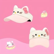 Resim SANRIO Kadınlar için Şirin Kedi Şapkası - Pastel Pembe ve Beyaz Tasarım, Tenis Şapkası, Kamp Aksesuarı, Oynak Tasarım, Kap 