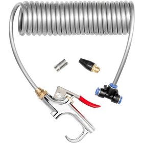 Resim Tongdashop Facoow Ağır Hizmet Hava Üfleme Tabancası 3.5m Sarmal Çift Nozul Kamyon Temizleme 