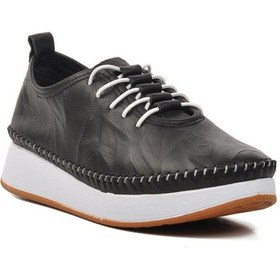 Resim Ayakmod 24077 Siyah Hakiki Deri Kadın Günlük Ayakkabı 001 