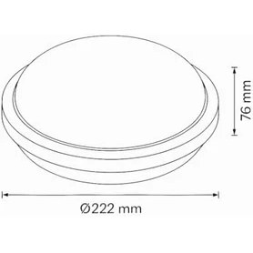 Resim 20W Yuvarlak Siyah LED Nemli Yer Armatürü – IP65 Su ve Toz Geçirmez, 6500K Beyaz Işık, 2000 Lümen, 22,2 cm x 7,6 Cm, Iç ve Dış Mekan Banyo Bahçe Balkon Tavan Duvar Aydınlatma Lambası 