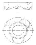 Resim MAHLE 0400300 Piston + Segman Std 73.7 Mm ( Ford : Fiesta Fusion 1.4 Tdci 02- / Peugeot : 206 1.4Hdi Dv4 ) 0628N7 (WC347647) 
