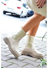 Resim Fox Shoes Bej Kalın Tabanlı Günlük Kadın Bot L610130209 