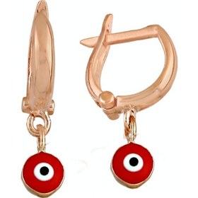 Resim Argentum Concept 925 Ayar Gümüş Kırmızı Nazar Boncuklu Küpe - K015301 