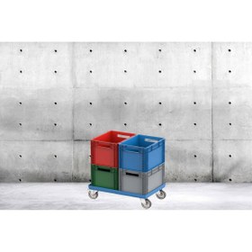 Resim DERA Açık Model Plastik Kasa Taşıma Arabası 