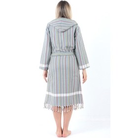 Resim Sunaz Peştemal Bornoz Koyu Gri 