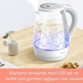 Resim Storemax SH30W 1,7lt Mavi Işıklı Cam Kettle & Su Isıtıcı 
