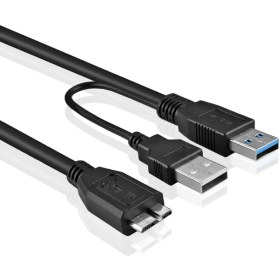 Resim BK Teknoloji USB 3.0 Micro-B Harddisk Bağlantı Y Kablosu - 1.5 Metre 