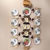 Resim 38 Parça 8 Kişilik Handmade Yeni Gün Desen Kahvaltı Takımı -stoneware Kahvaltı Sunum Seti Vienev