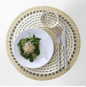 Resim 6 Adet Amerikan Servis, Natürel MeridyenDukkan 37 cm Rattan-Yuvarlak-Dekoratif Servis Bej 