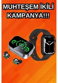 Resim Yeni Nesil Akıllı Saat Ve Ucuz Kaliteli Bluetooth Kablosuz Kulaklık Amoled Ekran 