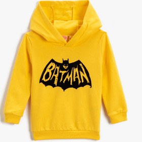 Resim Erkek Bebek Batman Lisanslı Sweatshirt Kapüşonlu Pamuklu 