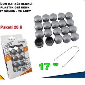 Resim Renkli Bijon Kapağı Plastik Gri Renk Altıgen 17 mm Bijon 