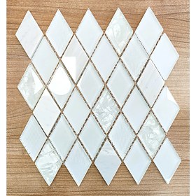 Resim Mutfak Tezgah Arası, Banyo, Sauna, Spa, Iç Mekan Kaplama ve Dekorasyon Uygulamaları Için, Beyaz, Sedefli Beyaz, Mat Beyaz, Mermer Mix. 25X28CM. Fileli Kristal Mozaik. ( 1 M2 Fiyatıdır ) 