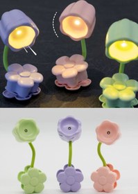 Resim Buffer ® Çiçek Model Mandallı LED Kitap Okuma Lambası – Kıvrılabilir Esnek Gövdeli, Taşınabilir Gece 