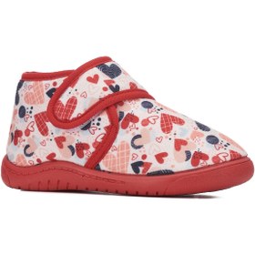 Resim Nstil Günlük Kız Erkek Çocuk Panduf Ev Ayakkabısı Esnek Kaymaz Taban Cırt Kreş Anaokulu Ayakkabı 263 