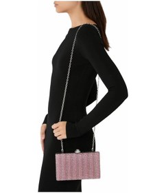 Resim Kurt Geiger Crystal Kensington Taşlı Lüks Tasarım Kadın Clutch Çanta Pembe 