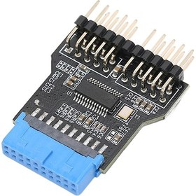 Resim Vkemall Usb 3.0 19 Pin Ana Kart Çevirici, Çift 9 Pin Ön Usb 2.0 Arayüzü Genişletici, 480mbps, Sürücü Gereksiz, Çoklu Sistem Desteği 
