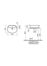 Resim Vitra Geo 7428B070-0001 Çanak Lavabo 55 CM Siyah 