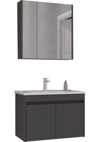 Resim Orka Side 65 Cm Kapaklı Antrasit Banyo Dolabı Takımı Çok Renkli 