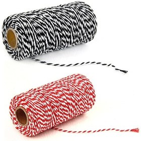 Resim Konesam Kırmızı-siyah Ve Mavi-kırmızı-yeşil Renk Seçenekli 100m Uzunlukta Pamuk İpi Seti 2 Adet 