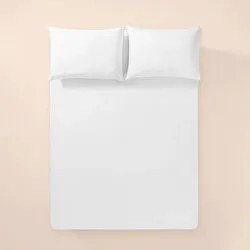 Resim %100 Pamuk Percale Lastikli Çarşaf 120x200 Cm Beyaz - Pure Serisi 