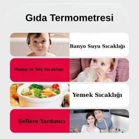 Resim Daldırma Tipli Dijital Mutfak Termometresi, Gıda ve Yemek Sıcaklık Ölçüm Aleti 