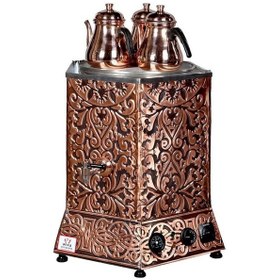 Resim Anka Pro Max Elektrikli Çay Makinası 2 Demlikli 25 Litre Bakır 