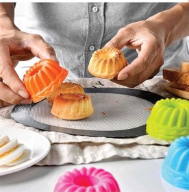 Resim 6'lı Silikon Mini Muffin Kalıbı, Kek Kalıbı Silikon Turuncu Diğer 