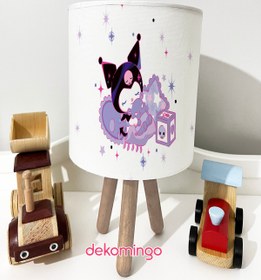 Resim dekomingo Beyaz Bulutlu Kuromi Desenli Bebek Çocuk Odası Masaüstü Abajur 