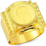 Resim Altın Şövalye Erkek Yüzük Ata Çeyrekli 