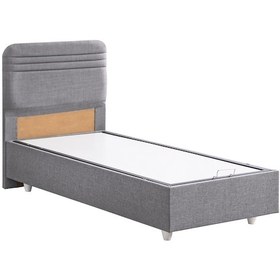 Resim Mila İkili Set, Mila Tek Kişilik Baza Başlık Seti - Gri 90x200 