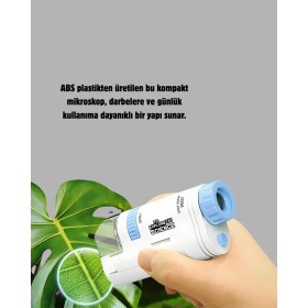 Resim LED Işıklı Mikroskop 80X-200X Zoom Eğitici Bilim Seti ve Taşınabilir 