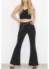Resim Zhl Butik Kemerli Ispanyol Paça Pantolon 24193.5176 001 