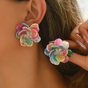 Resim Kadınlar için Şık 3D Reçine Çiçek Küpe - Canlı Çok Renkli Çiçek Tasarımı, Hipoalerjenik Demir Çiviler, Günlük Kullanım ve Partiler için Mükemmel, Rahat Şıklık | Eğlenceli Küpeler | Hipoalerjenik Çiviler, Çiçek Küpeleri 