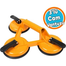 Resim Plastik Vantuz Cam Vakumlu Fayans Ahşap Tutucu Taşıma Araba Kaporta Göcük Çektirme Üçlü 3'lü 