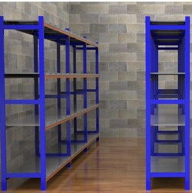 Resim 5 Katlı 3'lü Depo Rafı - 300-350 Kg Taşıma Kapasiteli Hafif Rack Raf 50x180x250 Cm Çok Renkli 