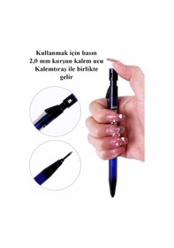 Resim Pembe Kalın Uçlu Kalem 2.0 Mm 1 Adet Ve 2.0 Mm Kalın Uç Kırmızı 2 Adet Ruedo Kalın Uçlu Mekanik Kalem Açık Mavi 