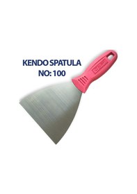 Resim Plastik Saplı Spatula No 100 Ekonomik, Paslanmaz Spatula Ağız Genişliği 100 Mm 